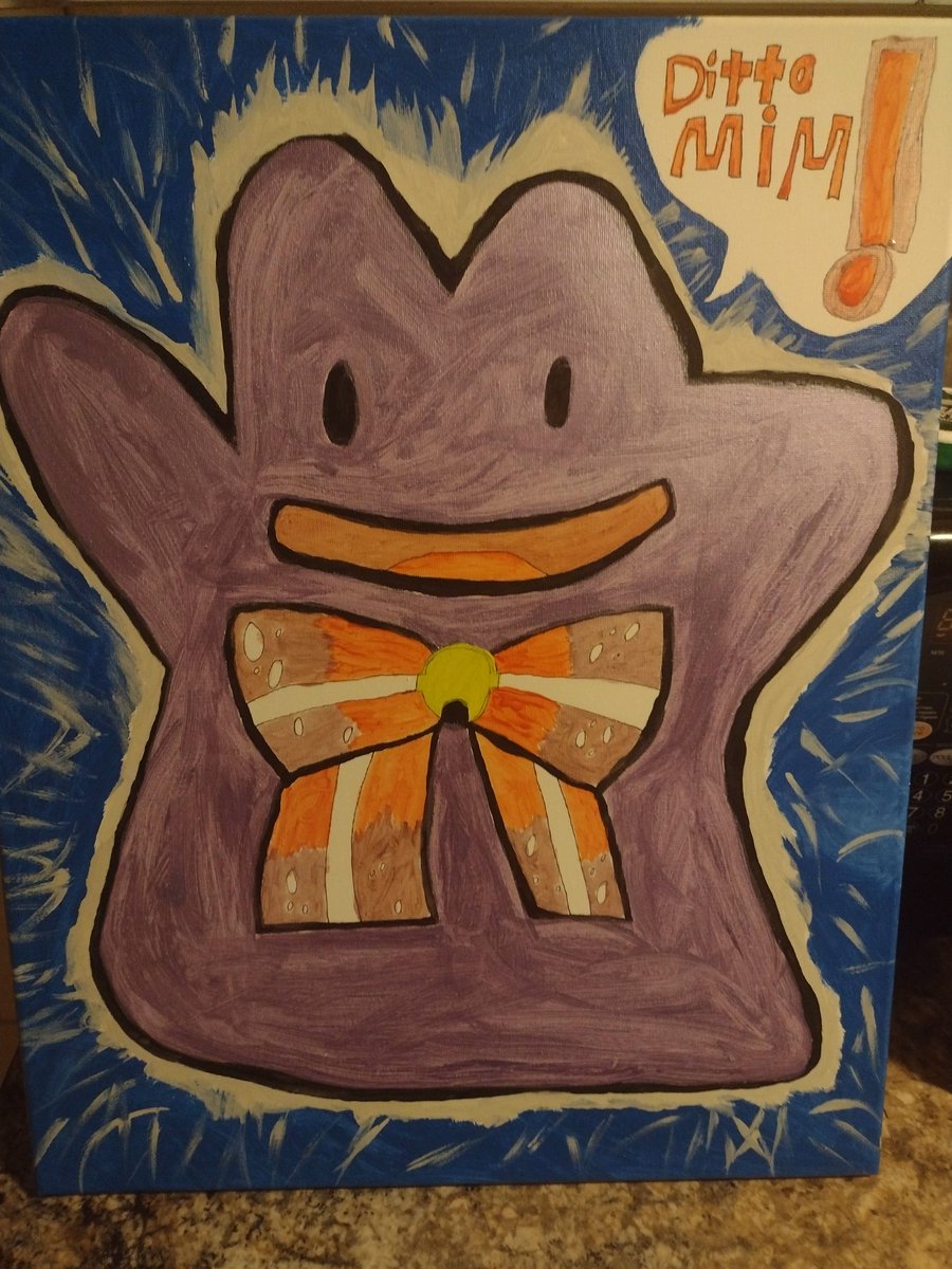 Jaxssim's tweet image. #Mimart @GamingwithMim 
Ditto-Mim Painting! Submission Fanart work for Contest =D