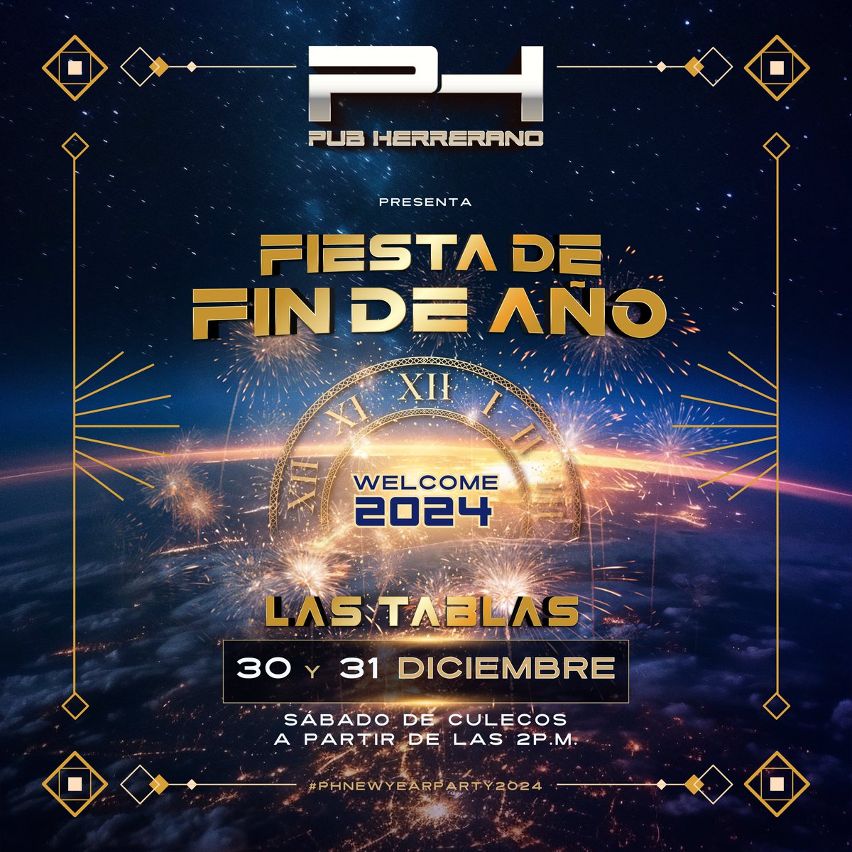 🌟Preparate para la llegada del 2024 con Ph Pub Herrerano ✨FIESTA DE FIN DE AÑO ✨ LAS TABLAS 📍30 y 31 de Diciembre ⚡ Sábado 30💧CULECOS DESDE LAS 2:00 PM💧¡Te esperamos! 

#PHNewYearParty2024