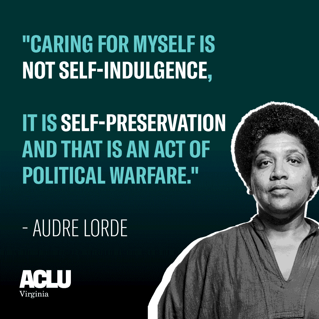 REMINDER: Rest is powerful & liberating. ✊😴 Our team is officially ON HOLIDAY! We all deserve rest, including the ACLU-VA staff who work hard to create a better Virginia. We look forward to reconnecting with you in the new year! 🎉