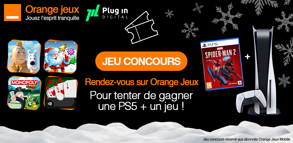 It's the Holiday Season so one more reason for our team to spoil you with a PlayStation 5 and #SpiderMan2! 🎄🎁 Play our partners games from @orange's special selection to enter the draw. Good luck 👉 swll.to/RvKHHw 🟠 Orange users only ⏳ Ends 20/01 #Concours