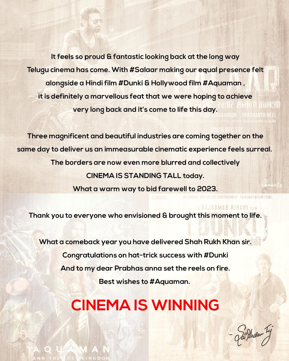 'Cinema Is Winning '❤️

#TeluguFilmIndustry
#HindiFilmIndustry
