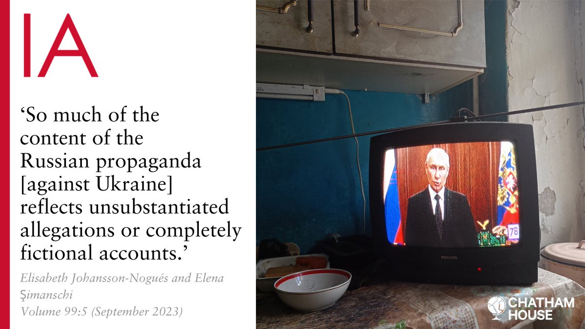 Institut Barcelona d'Estudis Internacionals (@ibei) on Twitter photo 🔎 Fabricating a war? Russian (dis)information on #Ukraine.
<a href="/ejohanssonnogu2/">ejohanssonnogues</a> and <a href="/ESimanschi/">Elena Simanschi</a> (IBEI) explore the content & technologies of Russian information manipulation of domestic audiences in the context of the invasion of Ukraine.
🔗 <a href="/IAJournal_CH/">International Affairs</a>: t.ly/cuiwZ 🔎 Fabricating a war? Russian (dis)information on #Ukraine.
<a href="/ejohanssonnogu2/">ejohanssonnogues</a> and <a href="/ESimanschi/">Elena Simanschi</a> (IBEI) explore the content & technologies of Russian information manipulation of domestic audiences in the context of the invasion of Ukraine.
🔗 <a href="/IAJournal_CH/">International Affairs</a>: t.ly/cuiwZ
