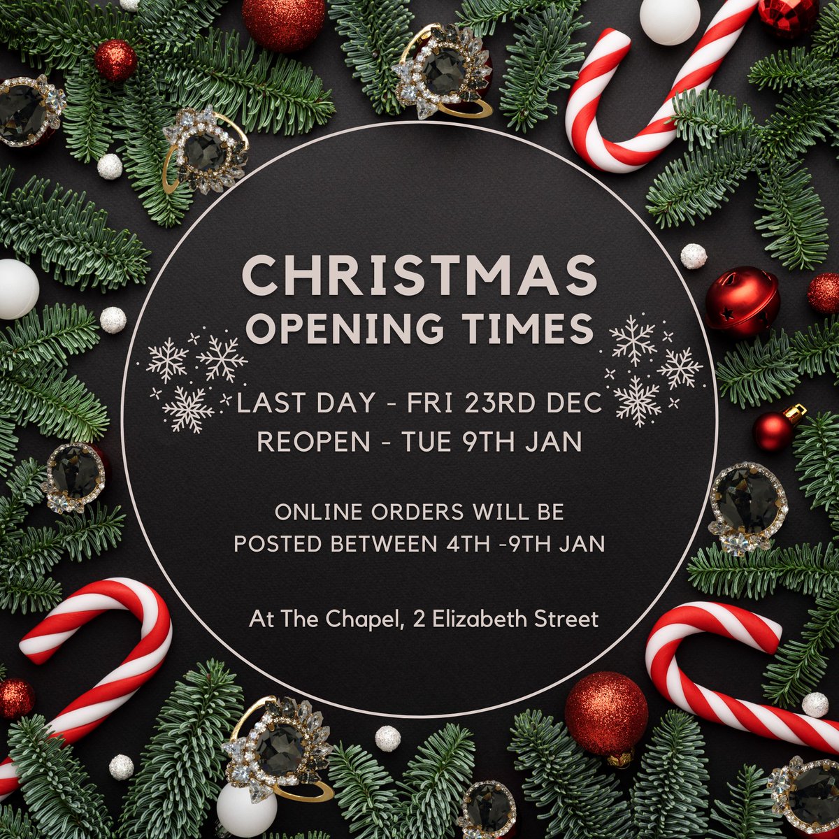 Tomorrow is the last day The Chapel will be open before the big day, all orders needs to be collected before 6pm Friday! Please call Louis if you have any queries. 💎✨💎vickisarge.com
#wearyourvickisarge #bling #crystal #statementjewellery #shopindependentthischristmas