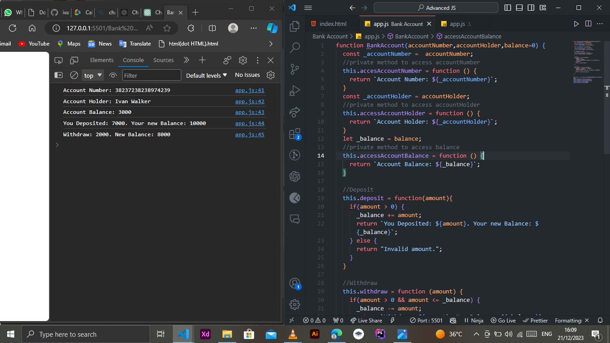 Ivan_webdev's tweet image. Encapsulation in javascript
Simple exercise 
#100DaysOfCode