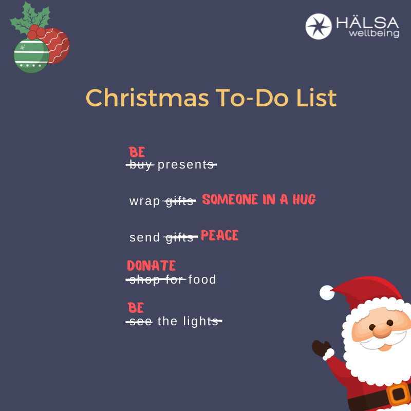 May this Christmas be a time of reflection and gratitude and a time to appreciate the love that surrounds us and the joy that comes from giving.  Merry Christmas from all the team @ HÄLSA WELLBEING