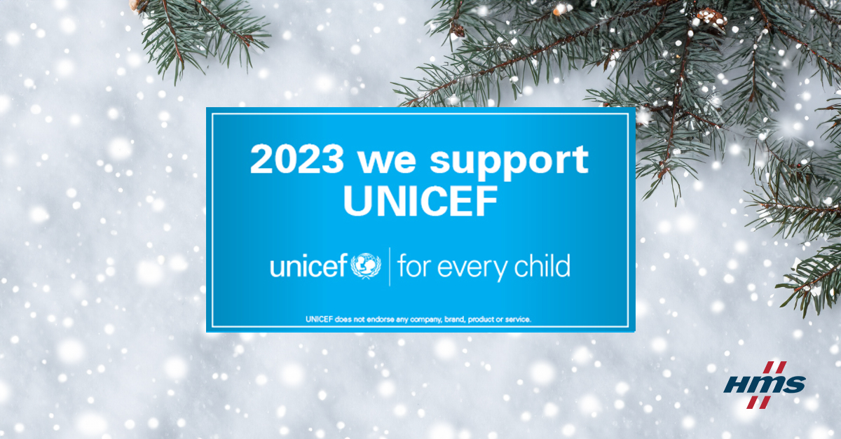 HMS would like to wish everyone Happy holidays 🎄 This year, our Christmas donation goes to @UNICEF and their work with education for children worldwide. Our donation is matched by Akelius Foundation ✨ Learn more: unicef.org/education #hmsnetworks