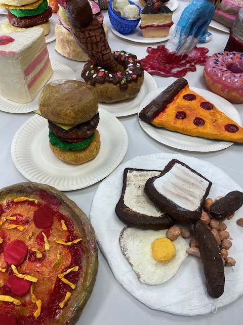 Saintconleths's tweet photo. We warned you that there was an avalanche of student art on the way!  First up: First Year Food Fantasies! (PLEASE DO NOT EAT!) https://t.co/mY4pp3JX9Y