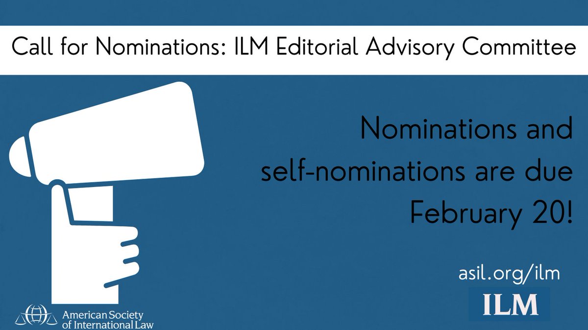 Come and be part of our fantastic Committee! Apply at asil.org/ilm.