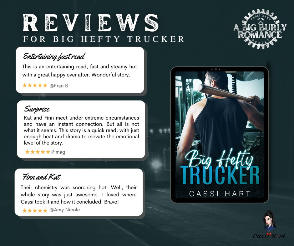 𝗥𝗘𝗩𝗜𝗘𝗪𝗦! 𝗕𝗶𝗴 𝗛𝗲𝗳𝘁𝘆 𝗧𝗿𝘂𝗰𝗸𝗲𝗿 🚛
amazon.com/dp/B0CKJYJCWJ
⭐⭐⭐⭐⭐

#CassiHartbooks #instalove #instalovebook #alphamenbooks #alphamenromance #kindleunlimitedromancebooks #kindleunlimited #amazonkindlebooks