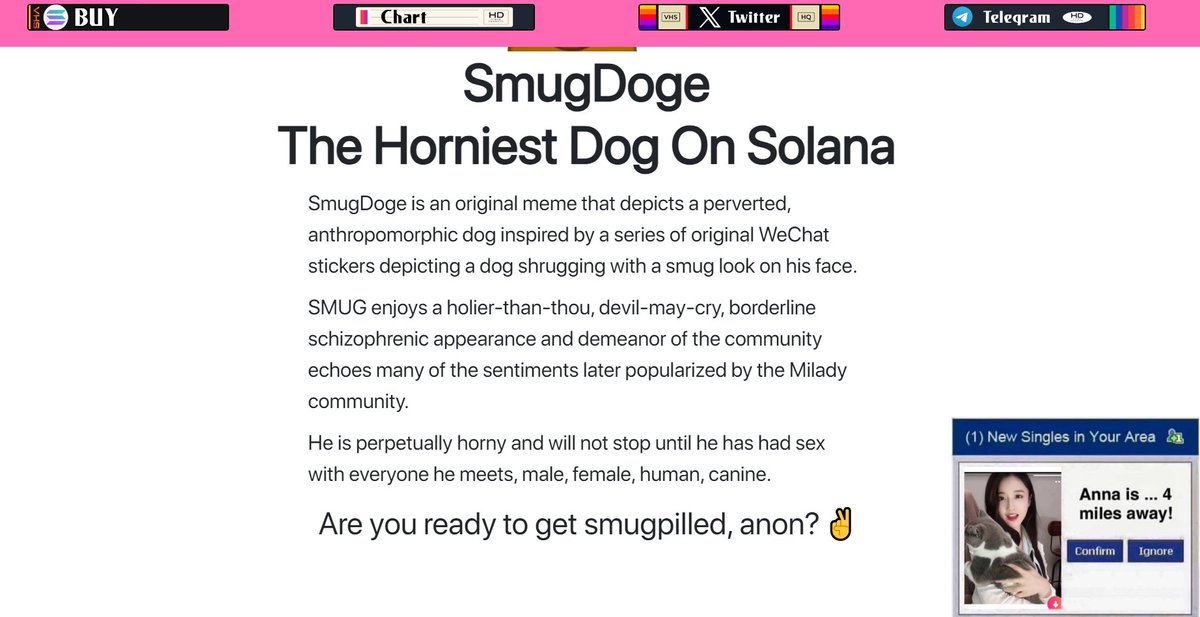 Be ready, anon. $SMUGDOGE

smugdoge.so