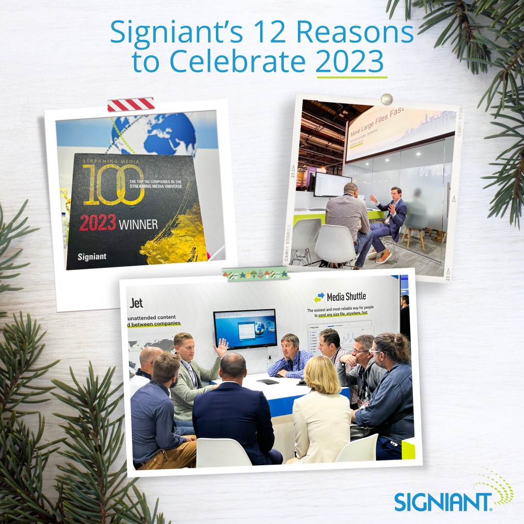 Signiant's tweet image. On day 1️⃣1️⃣ we're reflecting on our time in Amsterdam at IBC!
The team got to meet with so many customers, friends, and amazing colleagues! We're eager to return in 2024 as the Signiant Platform evolves ✨
#SigniantCelebrates2023 #IBC2023