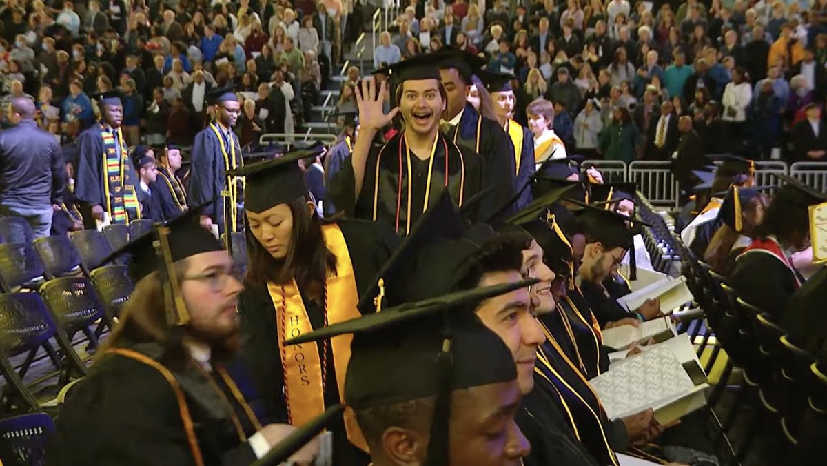 Someone saw the camera and knew EXACTLY what to do. Congratulations to all of our undergrads who will be crossing the stage today! #UMBCgrad commencement.umbc.edu