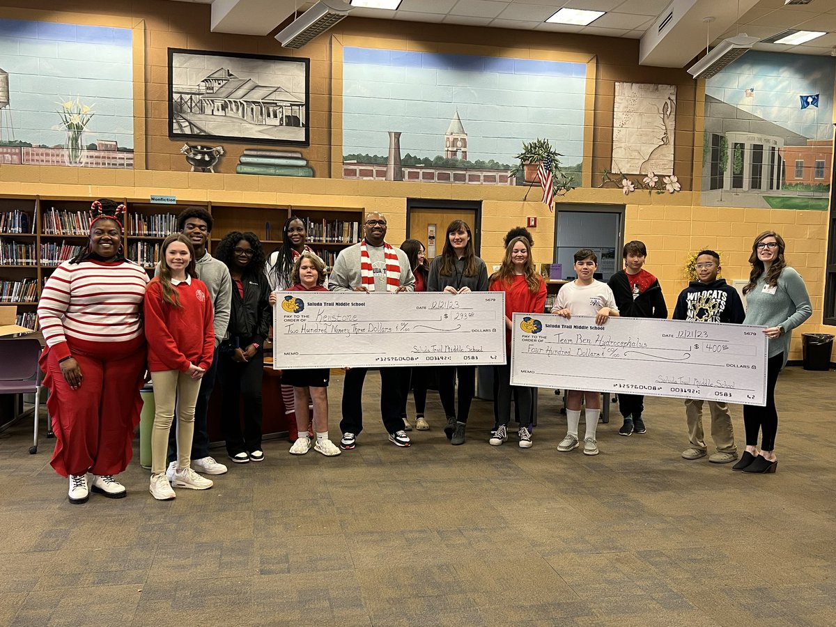 Today we presented donations to Keystone and Team Ben for the Hydrocephalus Association. Thank you to our school community for doing a #RockSolid job of making a positive impact. @RockHillSchools