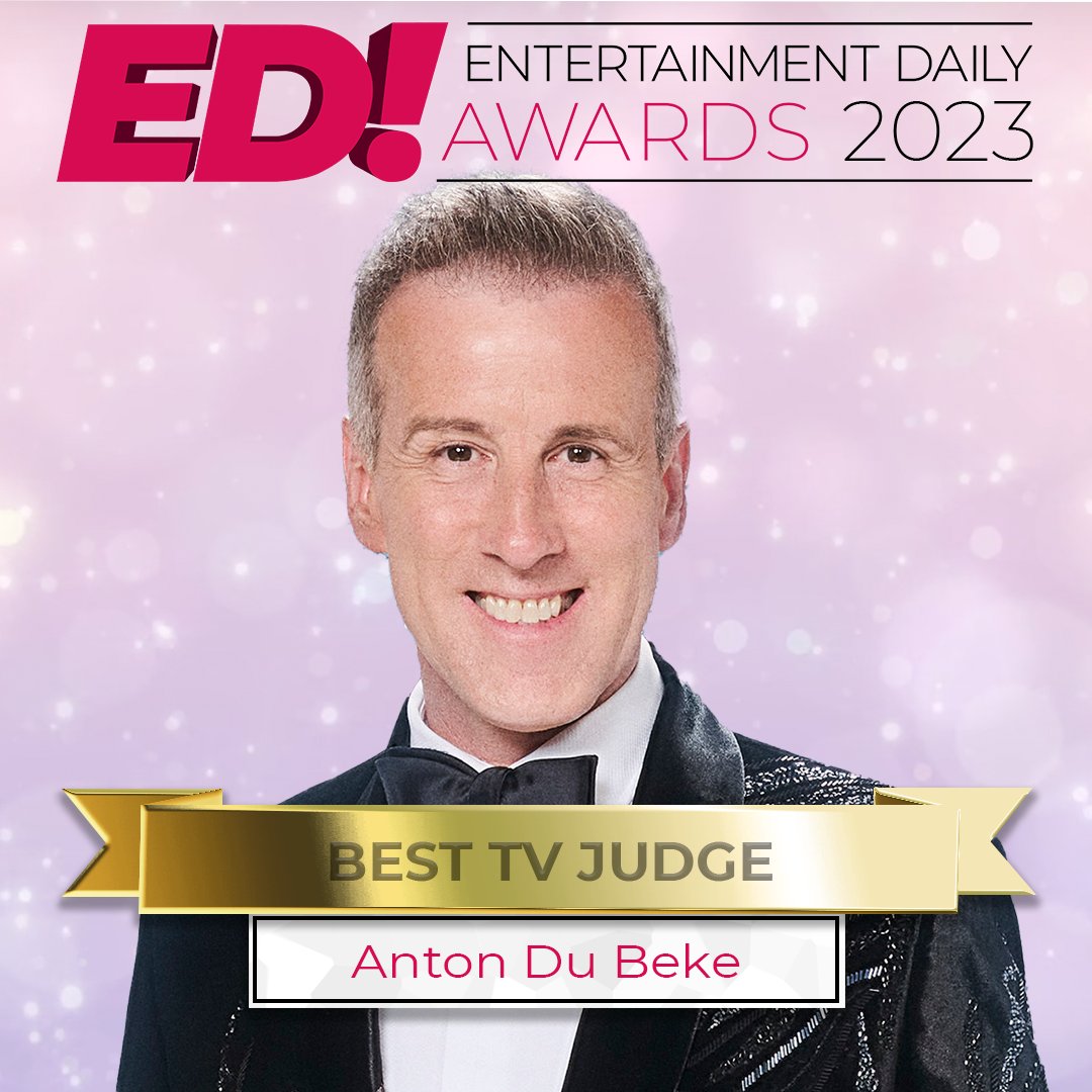 We’re delighted to announce that Anton Du Beke has been named Best TV Judge in the Entertainment Daily Awards 2023!

<a href="/theantondubeke/">Anton Du Beke</a> <a href="/bbcstrictly/">BBC Strictly ✨</a> <a href="/bbc/">BBC</a> <a href="/bbcpress/">BBC Press Office</a>