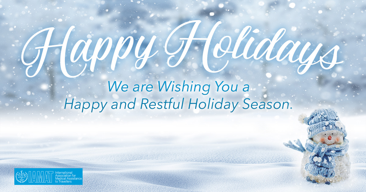 Happy holidays from IAMAT! We wish you a happy and restful holiday season.

Please note that our office will be closed from tomorrow, December 22, until January 2, 2024.

#happyholidays #joyfulseason
