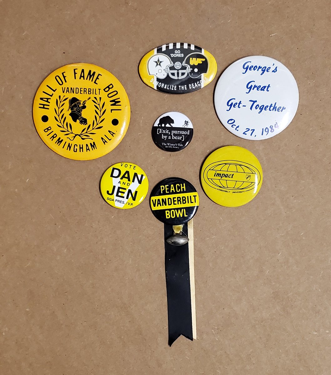 For decades, Vanderbilt community members have sported buttons and pins to proudly express themselves. Here are a few of our favorites from Special Collections and University Archives. #VU150 #VandyGram
