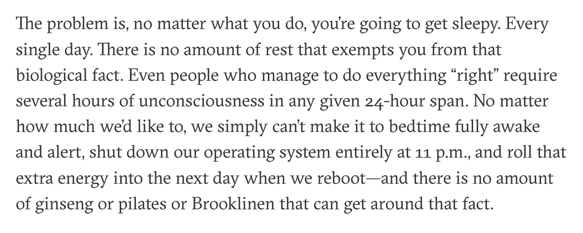 I wrote for @SELFmagazine's Rest Week about how everyone is going to be tired every day, and how the best we can shoot for is winding up 'good tired.' self.com/story/how-to-f…