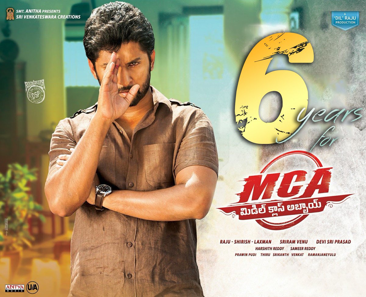 6 years for Natural Star @NameisNani & #SriramVenu’s Blockbuster Family Entertainer #MCA

@Sai_Pallavi92 @ThisIsDSP @bhumikachawlat 
@SVC_official 
#6YearsforMCA