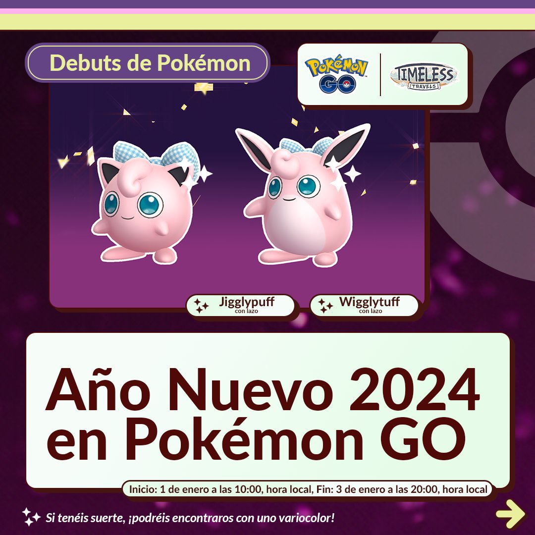 Pokémon GO ofrece los primeros detalles de su evento de Año Nuevo 2024