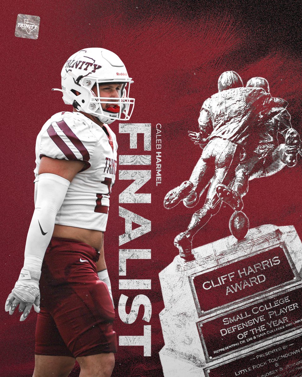 Trinity University Football (@tufootballtx) on Twitter photo Let’s gooooo, Caleb! A huge honor to be considered a DPOY finalist for the <a href="/CliffHarrisAwd/">CLIFF HARRIS AWARD</a>
#BeTheStandard #TigerPride Let’s gooooo, Caleb! A huge honor to be considered a DPOY finalist for the <a href="/CliffHarrisAwd/">CLIFF HARRIS AWARD</a>
#BeTheStandard #TigerPride