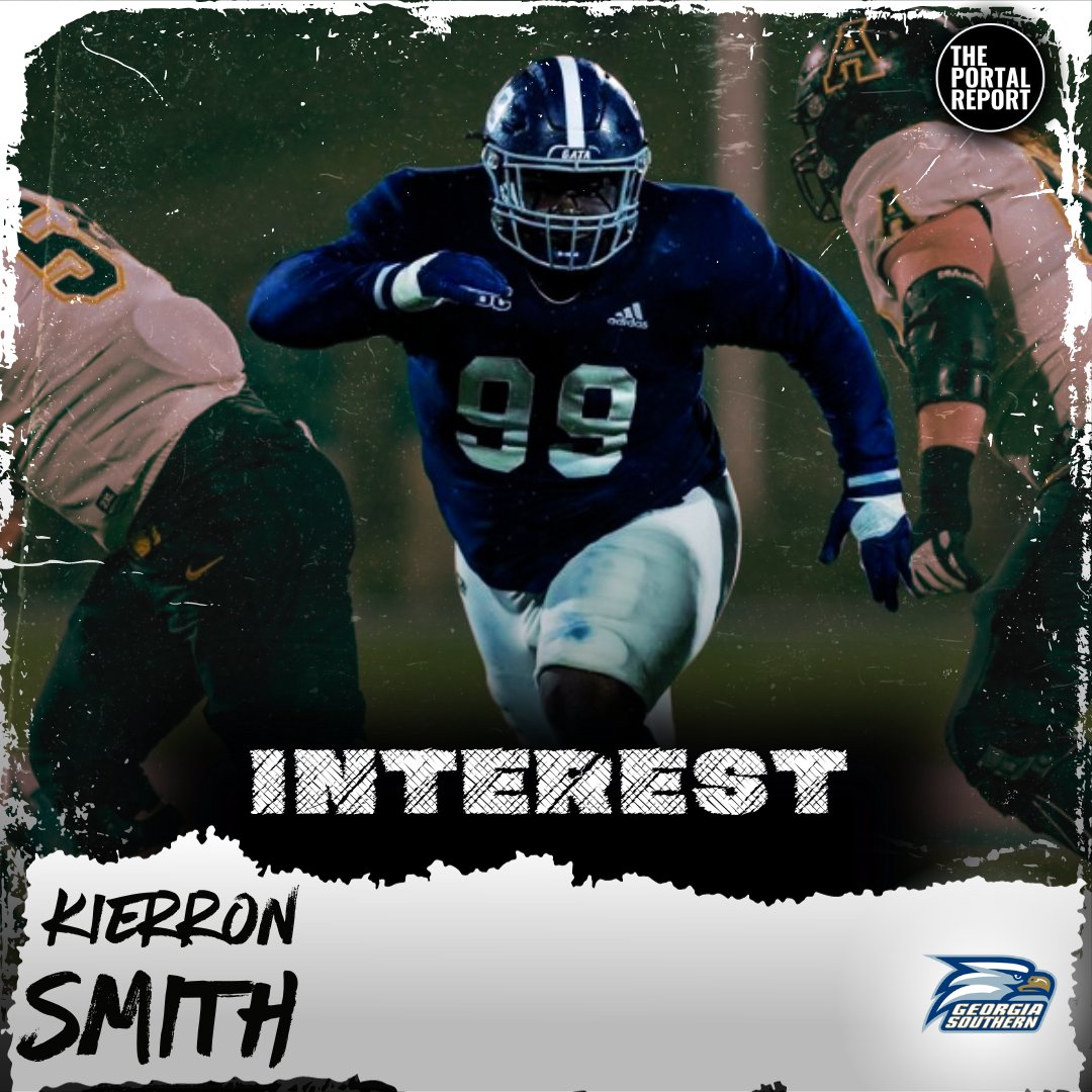 Georgia Southern DT Kierron Smith (@SmithKierron) tells TPR he has the following interest from schools: Mississippi Valley State (offered) Samford (offered) Ball State (offered) Marshall (offered) Citadel FAU Troy Tennessee State Western Carolina Kent State…