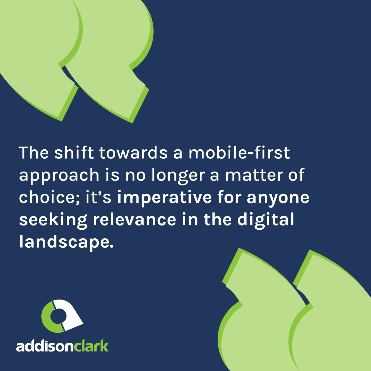 In the modern digital landscape, a mobile device is the primary gateway to the internet for the vast majority of users. In our latest blog, we discuss the importance of designing websites with mobile users in mind.

Read it here!
addisonclarkonline.com/resources/blog…