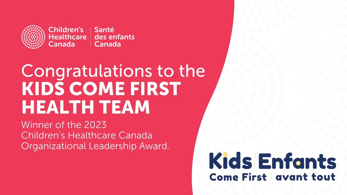 Children's Healthcare Canada (@childhealthcan) on Twitter photo Congratulations to the <a href="/KidsComeFirstHT/">Kids Come First Health Team</a>! Your efforts in transforming home and community care for children and youth with complex medical needs, particularly for francophone families, have led to remarkable improvements in health outcomes. bit.ly/3jprZLL Congratulations to the <a href="/KidsComeFirstHT/">Kids Come First Health Team</a>! Your efforts in transforming home and community care for children and youth with complex medical needs, particularly for francophone families, have led to remarkable improvements in health outcomes. bit.ly/3jprZLL