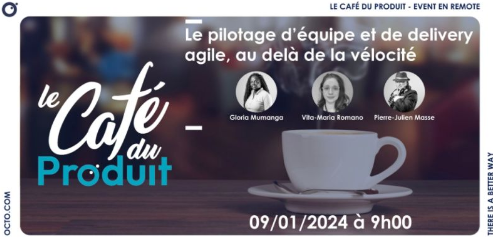 ☕Le Café du Produit by <a href="/OCTOTechnology/">OCTO Technology</a> revient pour un 27ème épisode. On parlera de "Pilotage d'équipe et de delivery agile" avec nos experts !

Rdv le 9 janvier à 9h ! Inscriptions ici: evenement.octo.com/fr/inscription… #PO #PM #pilotage #indicateur