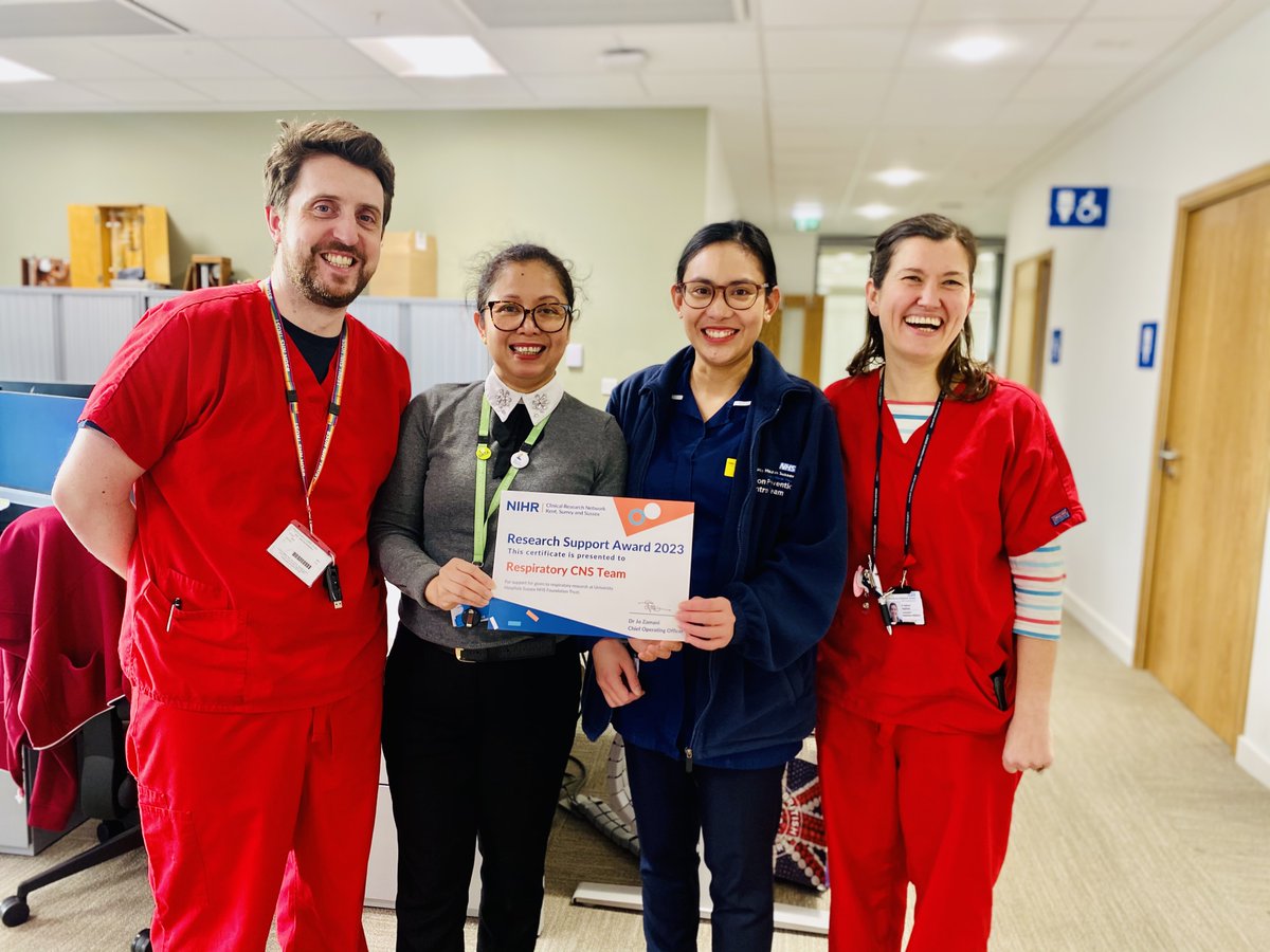 Thanks and well done also to Specialist #Respiratory #Medicine #Consultant @DrMattPav and Sabrine #KSSResearchSupportAward23 @NIHRCRN_kss @UHSussex #bepartofresearch #NHS @NIHRtakepart