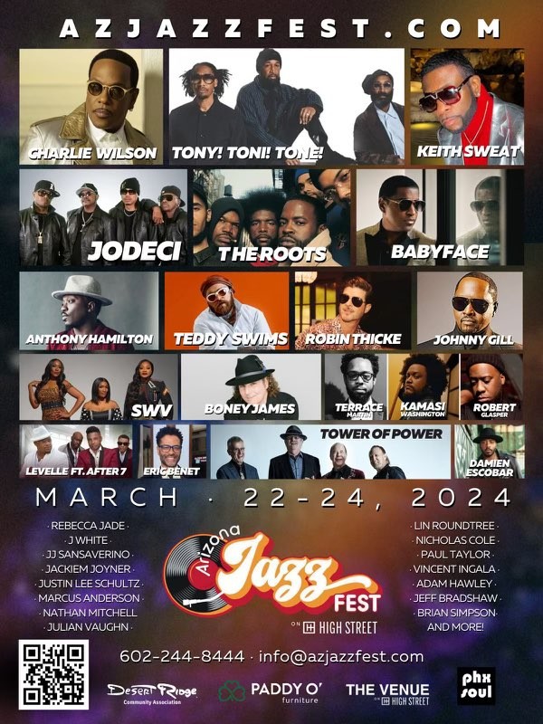 Charlie Wilson, Tony! Toni! Tone!, Keith Sweat, SWV, Babyface to Headline Spring 2024 Arizona Jazz Festival at The Venue on High Street in Phoenix! Three-day weekend tickets are on sale NOW: ow.ly/4aRr30syCfc