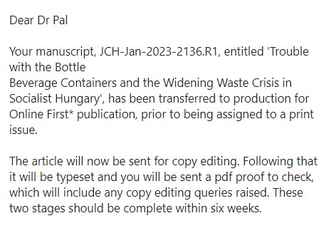 NEW PAPER IS COMING SOON, ITS OPEN ACCESS! PART OF THE SPECIAL ISSUE AND AMONG PAPERS BY IRIS BOROWY DARIO FAZZI ROHINI PATER & Iryna Skubii on the #envhist of #waste & #discards