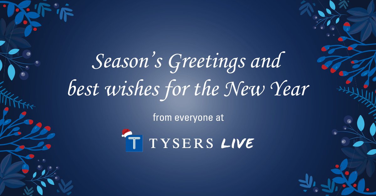 Tysers Live wishes everyone a happy and peaceful holiday season. #seasonsgreetings #happyholidays #TysersLive