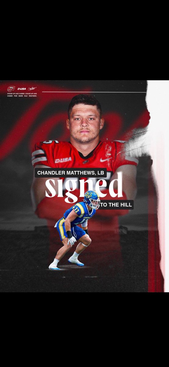 Happy to announce that I will be continuing my education and football career at Western Kentucky! #GoTops