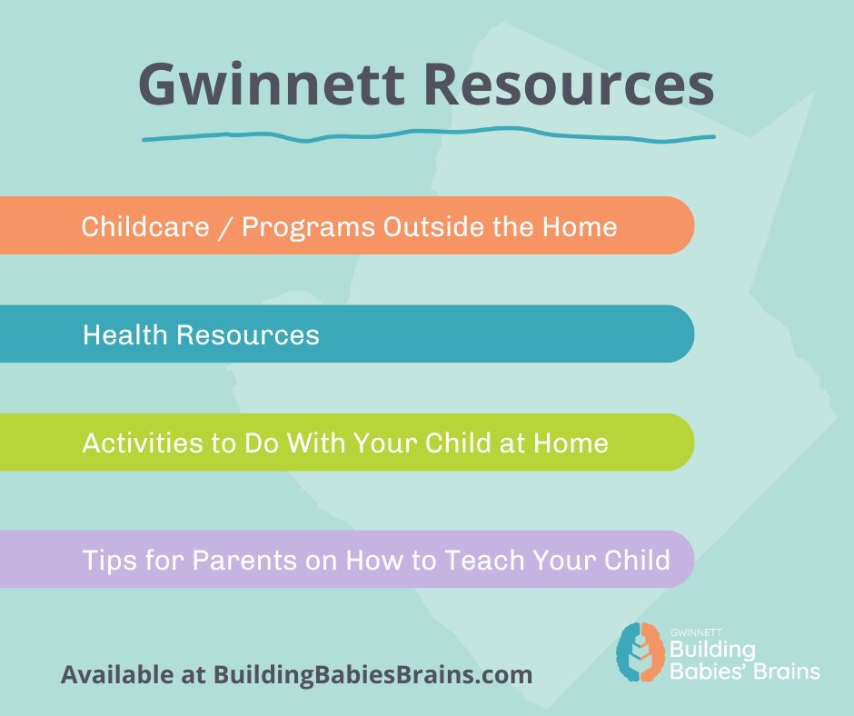 For resources local to Gwinnett, check out our website! We share trusted resources and tools, supporting parents and caregivers in being their child's first and best teacher on BuildingBabiesBrains.com/resources/ #BuildingBabiesBrains #Gwinnett #EarlyLearning