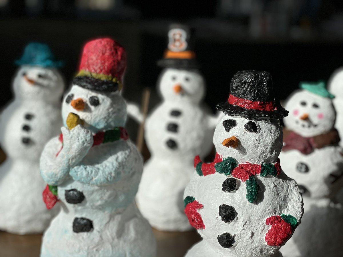 Paper Mache Clay Snowman