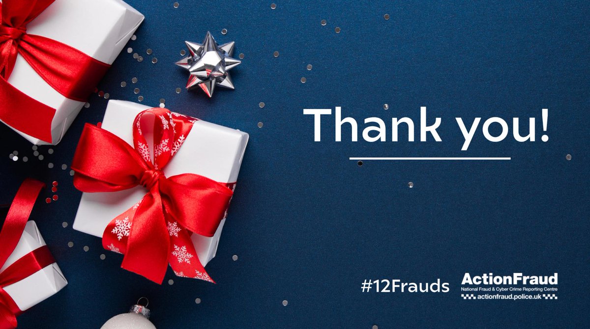 🙌 A huge thanks to everyone who has shared and liked our #12Frauds of Christ-mas campaign! Your support has played a really important role in raising awareness about fraud and cyber crime.