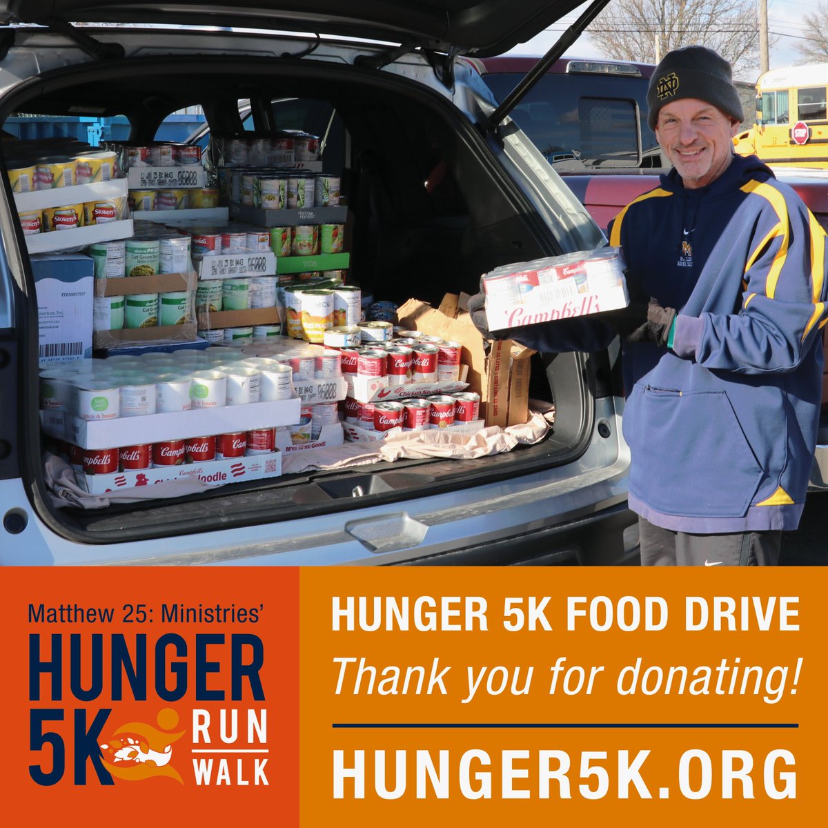 Thanks to everyone who donated for our Hunger 5K Food Drive! We distributed over 70,000 pounds of food to 61 local pantries to help serve our community during the holiday season & winter. Learn more about helping us care for those in need year-round at m25m.org/help/product-d….