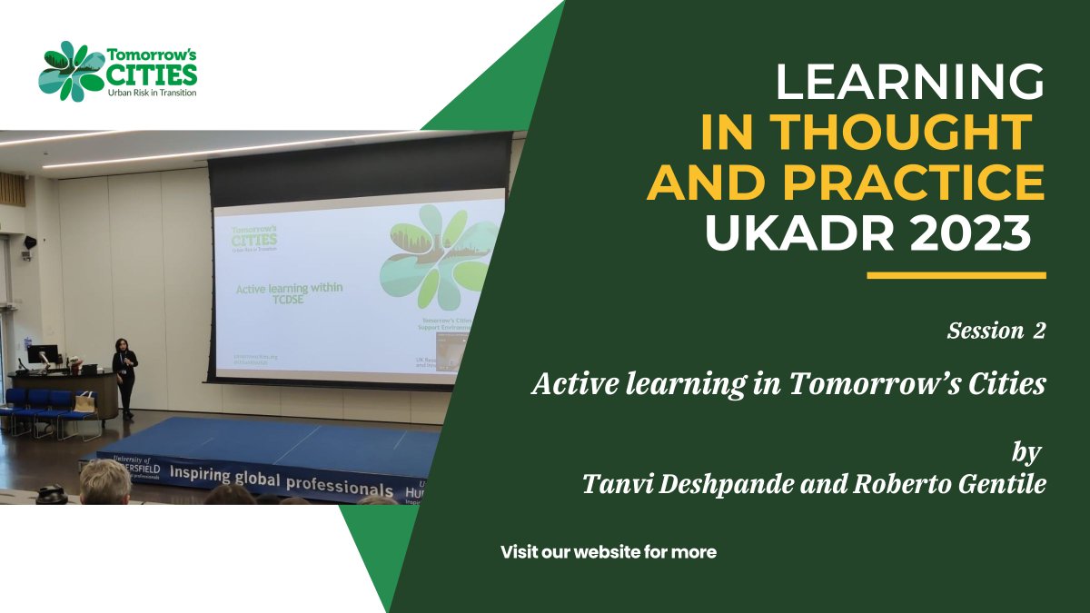 #Learning needs to shared to make an impact and that's why our researchers have tirelessly been sharing their experience as part of #TomorrowsCities! Last week, Tanvi Deshpande, Max Hope, Ekin Ekici, Roberto Gentile and Dilli Poudel have been at @UK_ADR and @HuddersfieldUni !