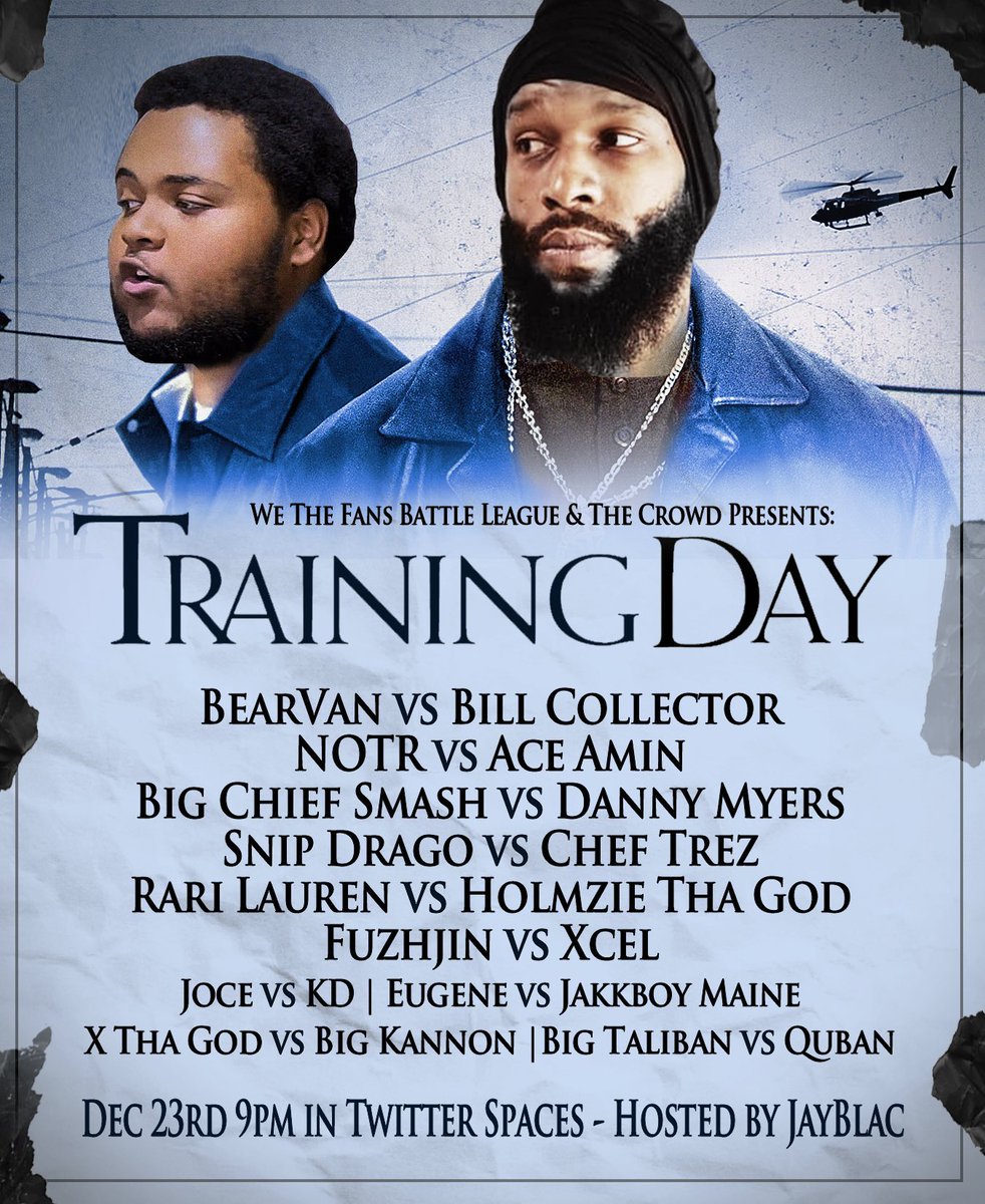 DrMuyBueno's tweet photo. THE COUNTDOWN TO ONE OF THE BEST SPACES CARDS EVER WILL TAKE PLACE IN 2 DAYS‼️
#TRAININGDAY
Check out these battles to get yourself familiar with one of the best pens in this new era of battle rap @fuzhjin
#FUZHJIN VS #GEMINII ON #DEATHCOASTACADEMY
https://t.co/f2f017yihS
#FUZHJIN VS #JUSTTHOUGHTS ON #RAPOFF
https://t.co/emX08S1zPi
Make sure you pull up to the event 12/23/23 at 9pm (est) to witness HISTORY ‼️
#WETHEFANS ❌ #THECROWD
🗣️ #CROWDSHYT