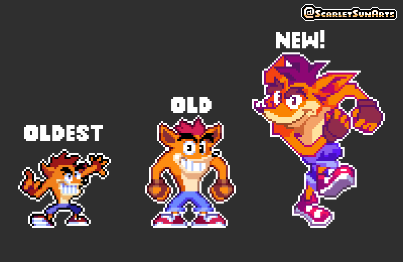 Comparing Art again, this time with Crash Bandicoot
#CrashBandicoot #crashbandicoot4 #Crash4
#pixelart #ドット絵