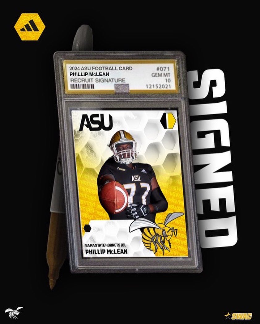 Phillip (Phil) McLean (@phillipmclean33) on Twitter photo It’s official!! I’ve signed to Alabama State University!! Go hornets!!🖤💛💪🏾 <a href="/BamaStateSports/">Bama State Athletics</a> It’s official!! I’ve signed to Alabama State University!! Go hornets!!🖤💛💪🏾 <a href="/BamaStateSports/">Bama State Athletics</a>