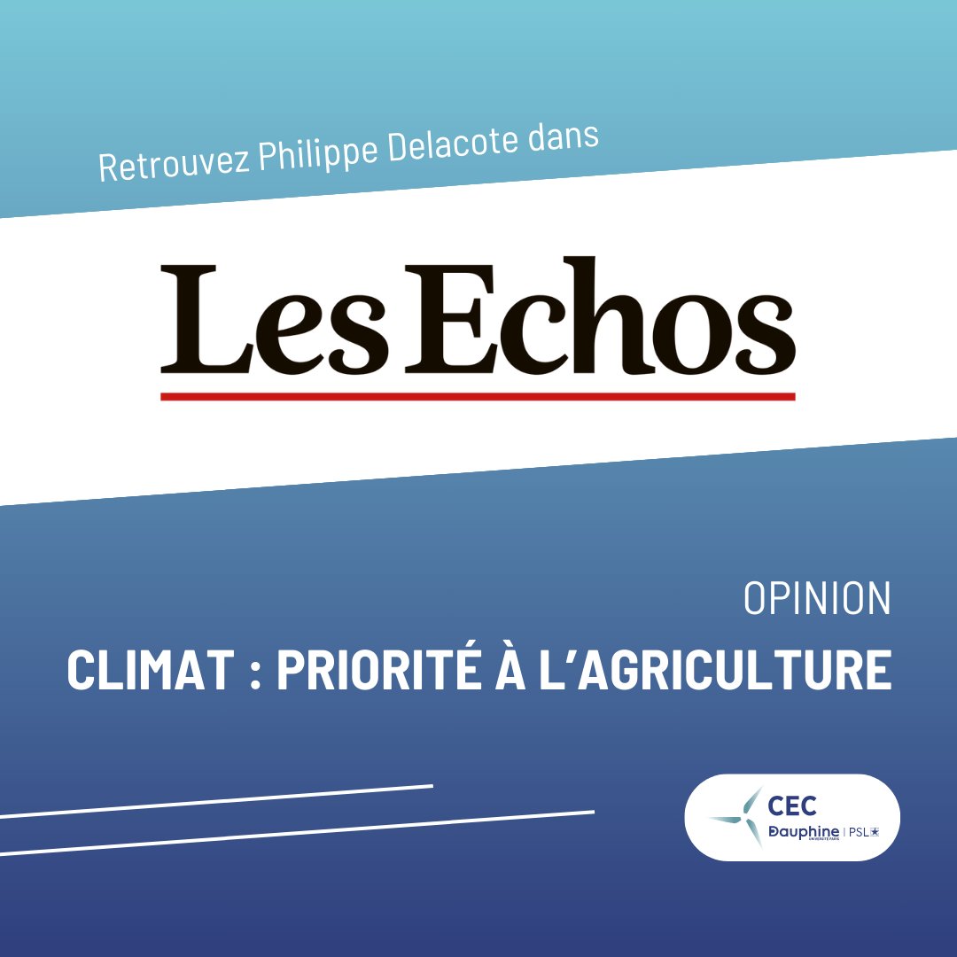 DANS LA PRESSE 🎙 Découvrez dès à présent La Tribune de @PhilDelacote dans @LesEchos intitulée « #Climat : priorité à l’#agriculture » 🌾 À lire ici : lesechos.fr/idees-debats/c…