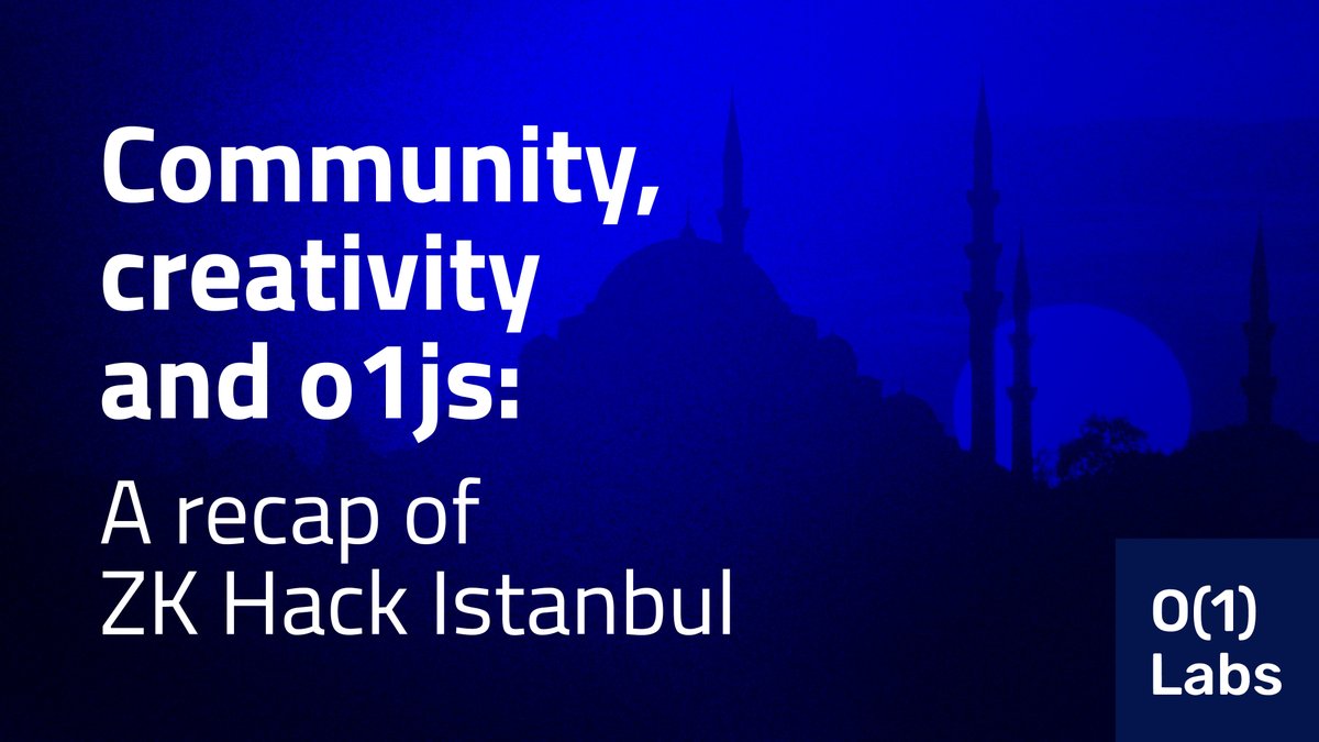 Read the recap of our time at ZK Hack Istanbul! The o1Labs team engaged and collaborated with the brightest minds in the zk community. Discover the winners of the o1js bounties, and their pioneering projects here: blog.o1labs.org/community-crea…