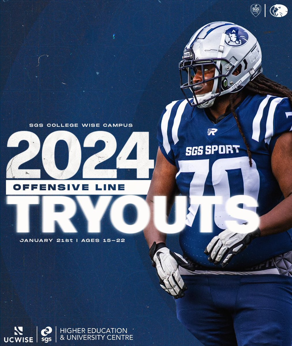Offensive Line tryout January 21st 2024. Get your invite here: Recruitment Form - forms.office.com/e/zs02EPHjVf