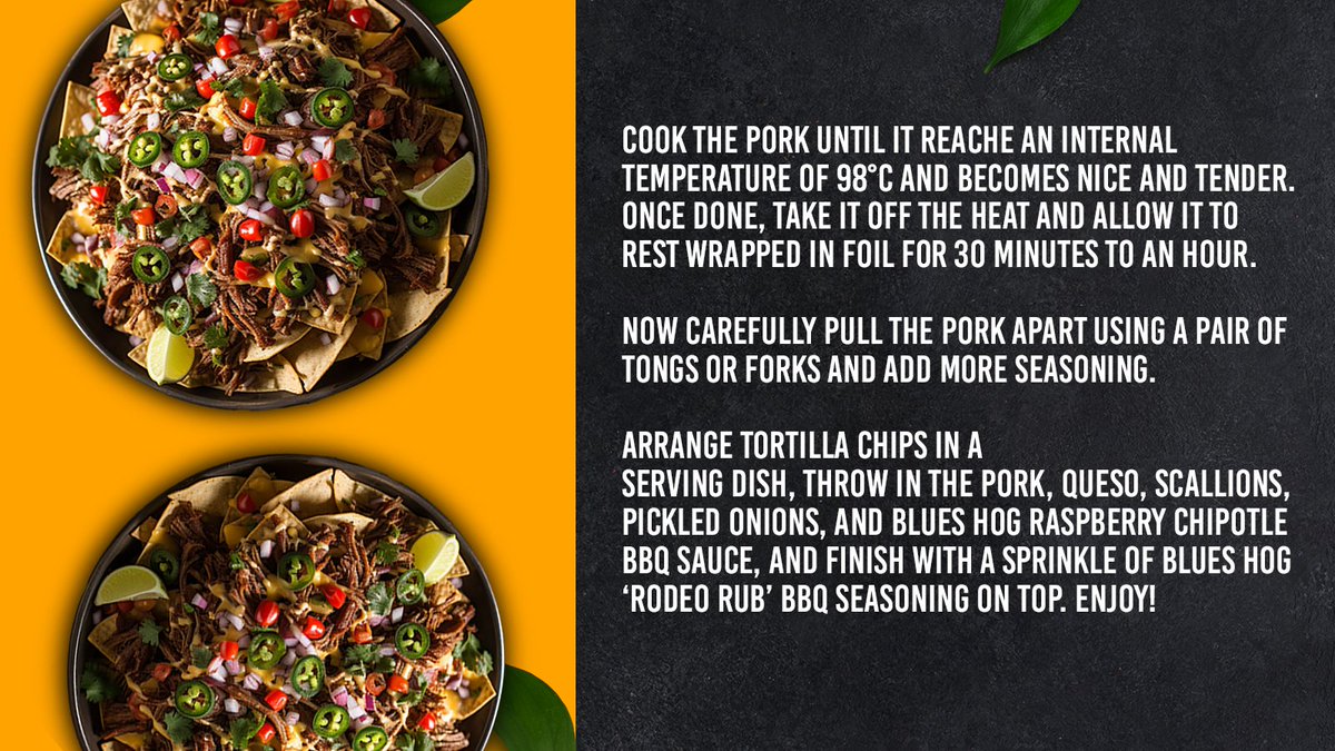 Check out this great recipe for World Champion Pulled Pork Nachos by Blues Hog!

Make sure to drop by BBQ Gourmet to grab the  ingredients—rpb.li/QZl7tA 

#BBQ #Foodies #BBQFood #BBQLife #BluesHog