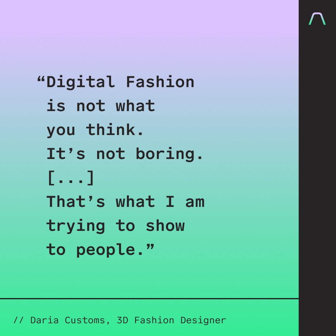 alana_xyz's tweet image. During one of our latest events, @DariaCustoms, a panelist and Digital Designer, shared how she feels about digital fashion.
@mexihkano and @stellaachenbach had a field trip yesterday into the wonders of AR Wearables. Check out the stream via the link in my bio.