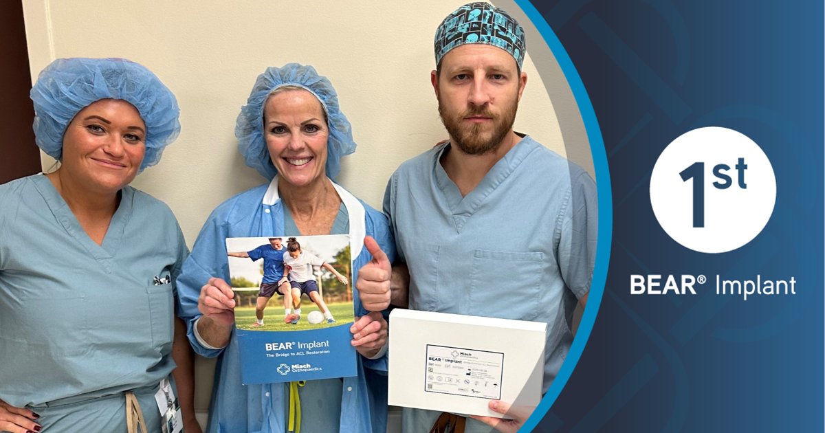 Congratulations to <a href="/drmichaelchiu/">Michael Chiu, MD</a> of <a href="/IBJI/">Illinois Bone & Joint Institute</a> for completing his first #BEARImplant procedure @nchonline in Arlington Heights, Illinois! #ACLtear #ACLrestoration #BEARacl