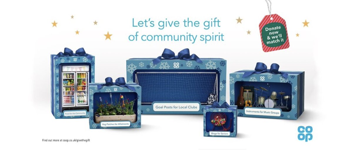 If you’re @CoopUK member or customer, you can give the gift of community spirit this Christmas. 🩵🎄 Donate to the Co-op Local Community Fund and they will match your donation, so causes like us will benefit! Find out more at coop.co.uk/givethegift