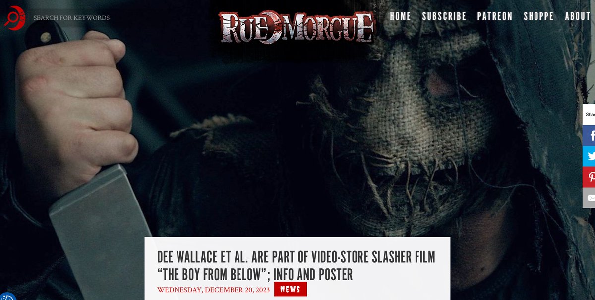 Casting announcement: Douglas Vermeeren has been cast as a lead along side Dee Wallace in the upcoming Horror: The Boy From Below. rue-morgue.com/dee-wallace-et…