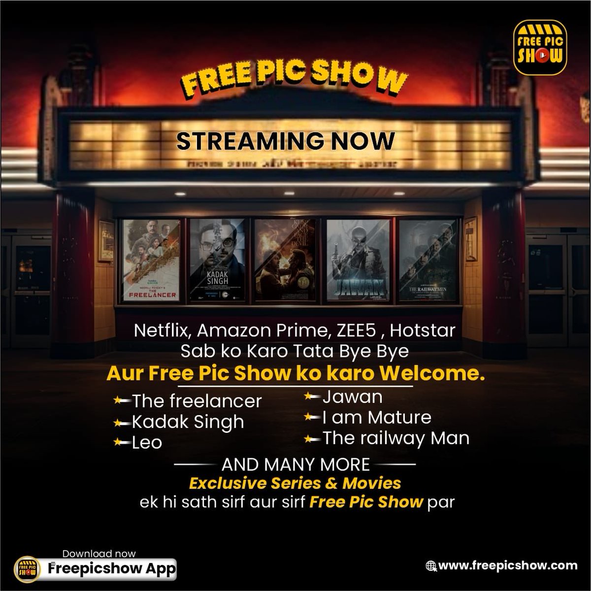 Watch now Web Series & Movies for free

#TheFreeLancer

#KadakSingh

#Jawan

#IMMature

#TherailwayMan

#Leo